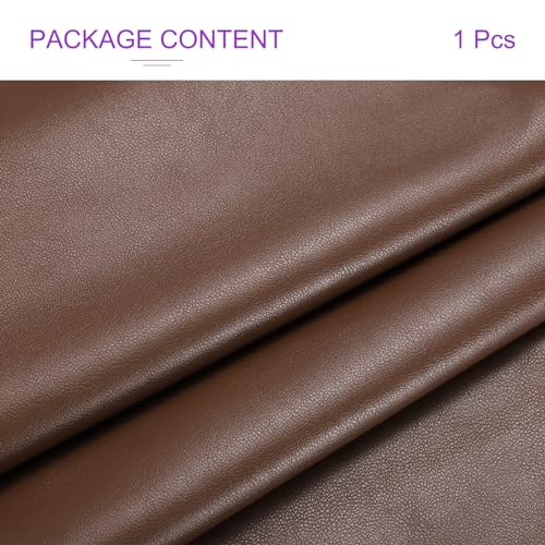 DMiotech 1 Pack 14 Inch x 53 Inch Faux Leather Sheet Furniture Cover Napa Skin Dark Brown PU Leather Roll for Handmade DIY Craft Projects - color: Dark Brown