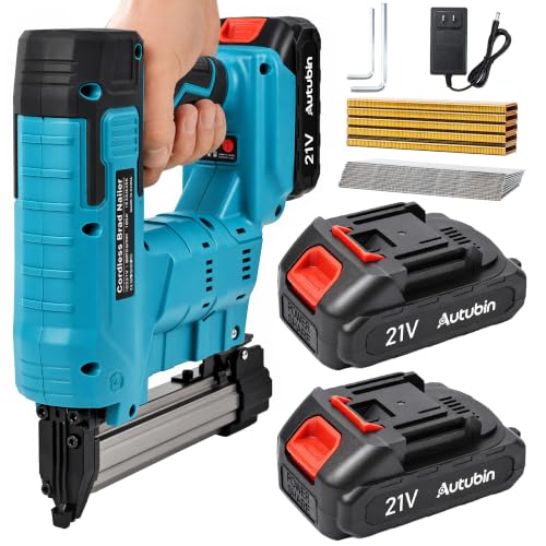 21V Brushless Cordless Electric Nail Gun, 2-in-1 Brad Nailer Kit