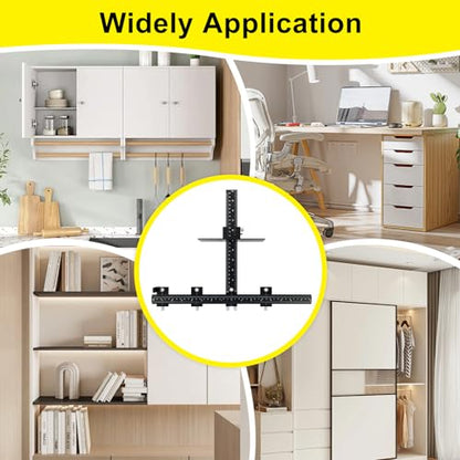 Aluminum Alloy Cabinet Hardware Jig,Cabinet Handle Jig for Woodworkers DIY - color: Black