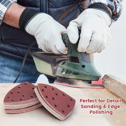 11‑Hole Mouse Detail Sander Sandpaper, 70‑Pack Triangular Sander Pads