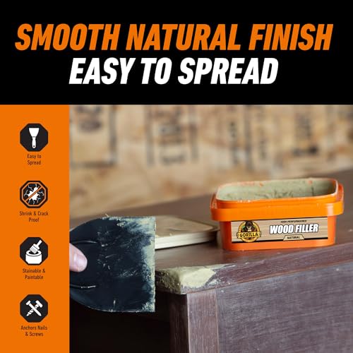 Gorilla All Purpose Wood Filler Kit, with Putty Knife and Sanding Block (Pack of 2) - size: 8 oz Kit (2-Pack)
