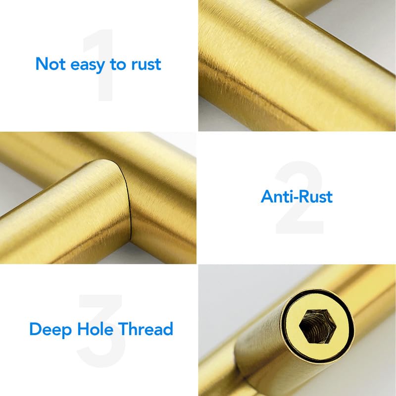 HOME EDIT Gold Cabinet Handles, Drawer Pulls, 2-1/2 Inch, 30 Pack - color: Brushed Brass, size: 2-1/2 Inch Hole Center