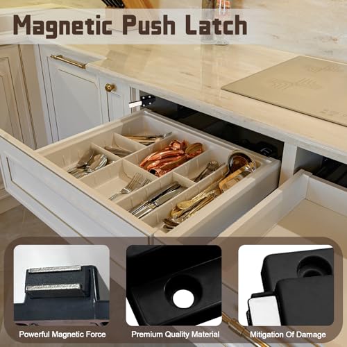 Magnetic Push Latch, Black, 4 Pack - color: Black, size: 4 Pack, Black