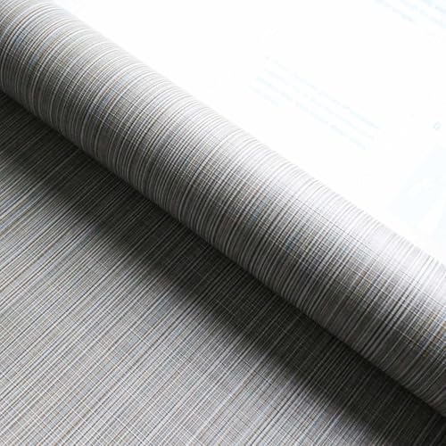 YXTII 20.8" x 196.8" Thick Peel and Stick Grasscloth Wallpaper, Grey Linen Wallpaper Self-Adhesive Fabric Wall Paper - color: Gray, size: 20.8" x 196.8"