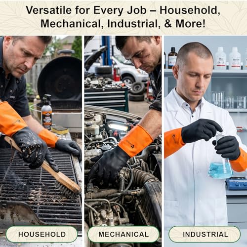 Gastody™ - Chemical Resistant Gloves, Reusable,Heavy Duty Safety Work Gloves,Resist Acid,Oil,Alkali - S-M-L-XL-XXL Size - size: Small, style: Set of 1 Pair