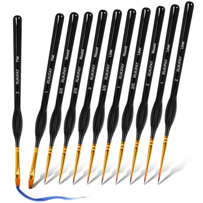 Miniature Paint Brushes 11PCS, RUKIFAY Paint Brushes Set Art Supplies