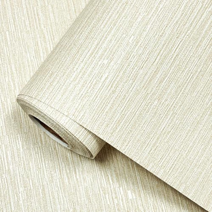 YXTII 20.8" x 196.8" Textured Wallpaper, Beige Grasscloth Peel and Stick Wallpaper for Bedroom Bathroom Laundry Room RV Stick and Peel Wall Paper Thickened - color: Beige Yellow, size: 20.8" x 196.8"