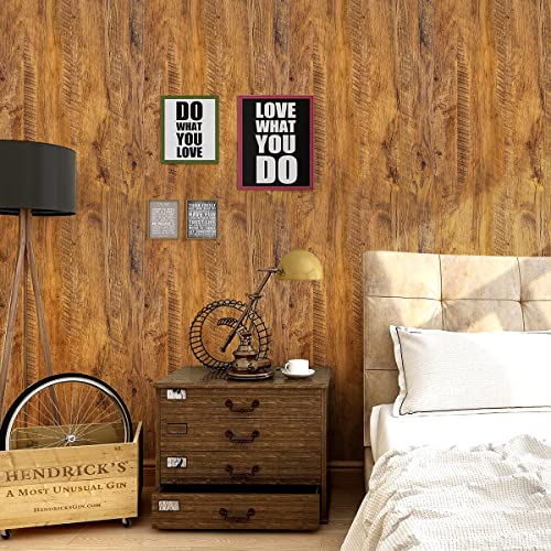 Erfoni Brown Wood Grain Contact Paper Wood Look Wallpaper 17.7"x 78.7" - color: Brown, size: 17.7" x 78.7"