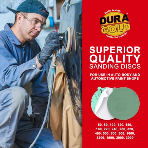Dura-Gold Premium 5" Green Film PSA Sanding Discs - 1200 Grit (Box of 50) - size: 1200-Grit
