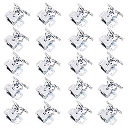 20 Pcs Cupboard Door Double Roller Catch, Kitchen Cabinet Door Latch Fasteners Door Stops Hardware Roller Catch Home Tool with Screws