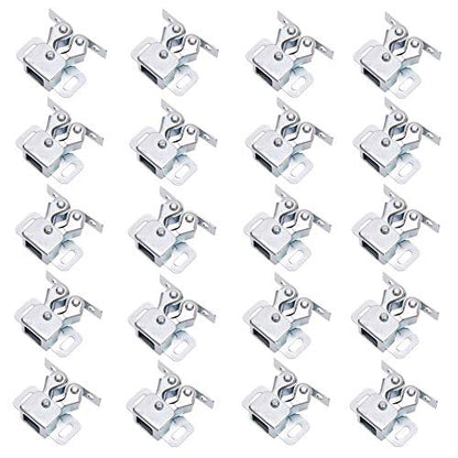 20 Pcs Cupboard Door Double Roller Catch, Kitchen Cabinet Door Latch Fasteners Door Stops Hardware Roller Catch Home Tool with Screws