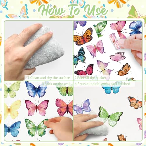 Butterfly Wall Decals, 8 Sheets 76 Pcs - color: Butterfly