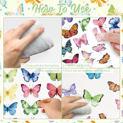 Butterfly Wall Decals, 8 Sheets 76 Pcs - color: Butterfly