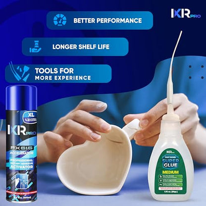 ixirpro CA Glue with Activator, Medium, 1.75oz + 16.9oz Kit - size: 1 Pack