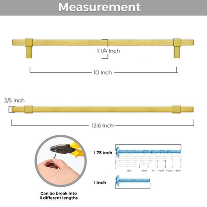 15 Pack Gold Cabinet Handles, 10" Hole Center Kitchen Drawer Pulls - color: Gold, size: 10 Inch Hole Center