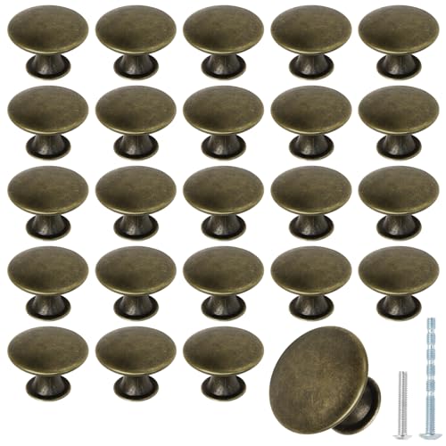 24 Pcs 30mm Antique Bronze Kitchen Cabinet Knobs - color: Antique Breen Bronze, size: 24 Pcs
