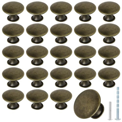 24 Pcs 30mm Antique Bronze Kitchen Cabinet Knobs - color: Antique Breen Bronze, size: 24 Pcs