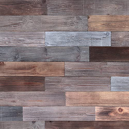 Nail-Up Paneling - Real Wood Planks, Rustic Reclaimed Barn Wood for Accent Walls, Brown Gray Combinations, 3 sq. ft - color: Brown Gray, size: 3 Sq.Ft