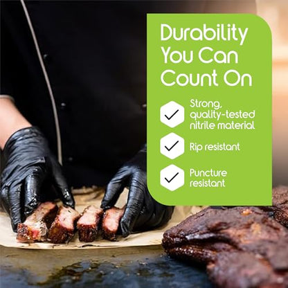Inspire Black Nitrile Disposable Gloves | 4.5 Nitrile Disposable Safety Medical Cooking Cleaning Gloves - size: XX-Large, style: Black - Case of 1000