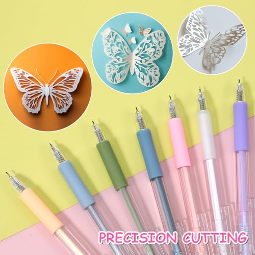35 Pcs Pen Cutter Tools Knife Pen Craft Cutting Tools Utility Knife Paper Cutter Knifes Fine Art Utility Carving Tool Retractable Hobby Knives with Cutters Head Refills for Diy Scrapbooking
