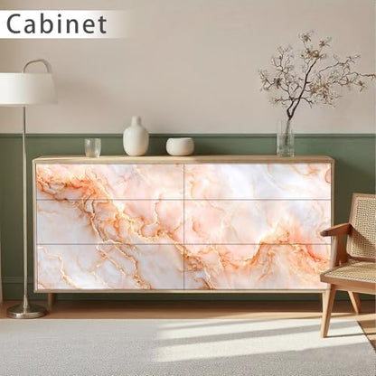 Nuxovilar White Orange Marble Wallpaper Peel Stick Vinyl 15.75x39.37 - color: Yhd04229, size: 15.7" x 39.4"