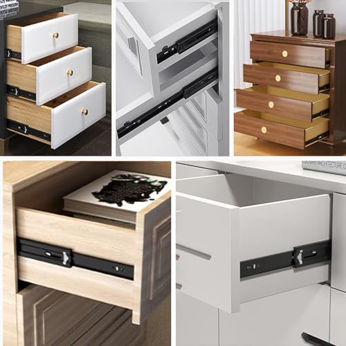 16 Inch Drawer Slide, YAOBVIS 1 Pair Heavy Duty Full Extension Ball Bearing Drawer Runners, Smooth Side Mount Cabinet Rails for Kitchen, Bathroom, Garage and Tool Cabinets - size: 16 Inch