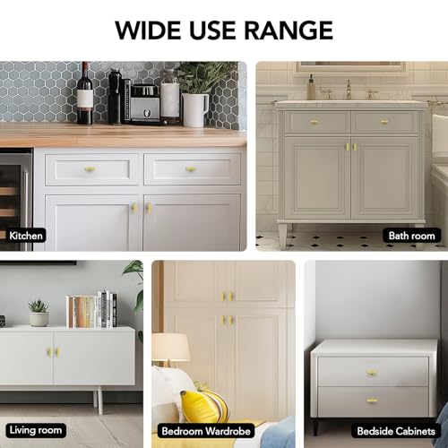 HOME EDIT 10 Pack Brushed Brass Cabinet Knobs 2 Inch Gold Drawer Knobs - color: Brushed Brass square