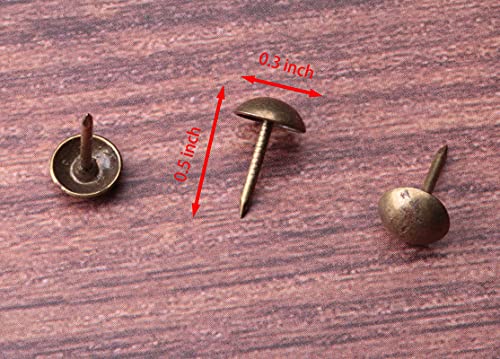 Sowaka 100 Pcs Antique Upholstery Nails Bronze Decorative Furniture Pins