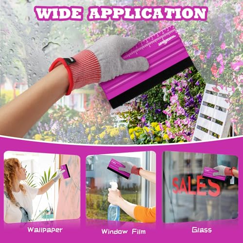 TECKWRAP Professional Squeegee Tool for Vinyl Decals, Inkjet Vinyl Sticker Paper,and Wallpaper - 6"x2.9", Scratch-Free Application (Pitaya) - color: 1pcs Pitaya