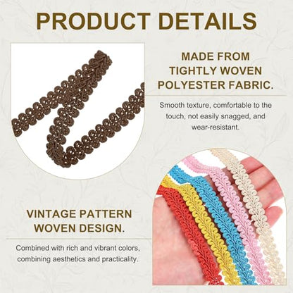 MECCANIXITY Gimp Braid Trim 1/2" x 14 Yards Polyester, Brown - color: Brown