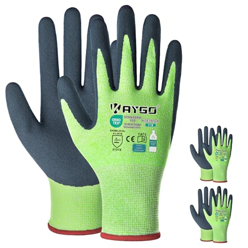 KAYGO Women's Work Gloves, Sandy Latex Grip, Breathable - color: Green, size: X-Small