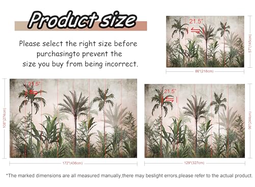 Jdayda Tropical Greenery and Leaves Mural - color: MURAL-314, size: 129" x 96"