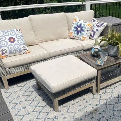 FLYMEI Patio Cushion Covers 31.5x31.5x4, Beige, 1Packs - color: Beige, size: 31.5x31.5x4-1Packs-Cover Only