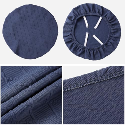Fuloon Dining Chair Seat Covers Stretch Slipcovers, 6 Pack, Navy Blue - color: Navy Blue, size: Not Waterproof