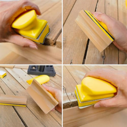 16 PCS Contoured Profile Sanding Block Set - Hook and Loop Foam Material Hand Sander Block- Interchangeable Assorted Convex & Concave Shapes for Sander Wood Woodworking Furniture, Auto Paint