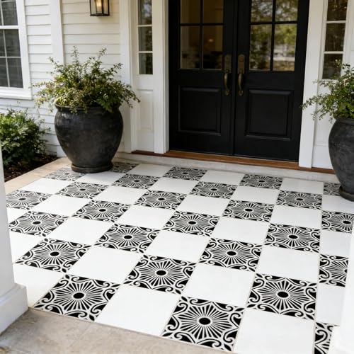 Geometric Sunburst Tile Stencils for Painting, 12x12 Inch, 2 PCS