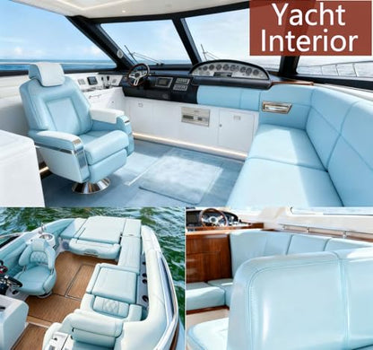 CDY Marine Vinyl Faux Leather: Soft Waterproof Faux Leather Fabric 54"x 36" - color: Light Blue