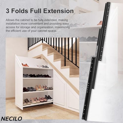 NECILO 24 Inch Undermount Heavy Duty Slides, 260 lb Full Ext Ball Bearing - size: 24 Inch, style: Heavy Duty Undermount