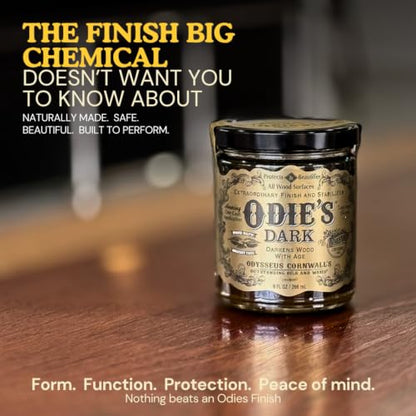 Odie's Dark Oil Twin Pack (9 oz) - 2 Jars - All Natural Finish - Protection and beautification for Wood that Darkens and Patinas with Age