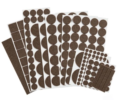 New Talent 300 PCS Premium Furniture Pads Felt Furniture Pads- Felt Pads Furniture Feet Best Wood Floor Protectors - Protect Your Hardwood & Laminate Flooring! Brown - size: 300pcs Brown, Round & Square