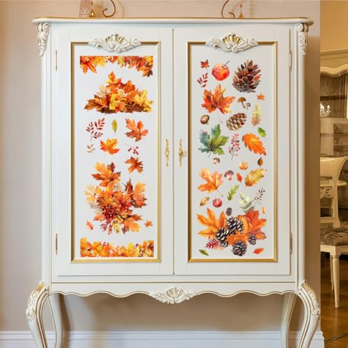 Peacoblue Autumn Leaves Rub On Transfers for Furniture Craft 6"x12" - style: Autumn Leaves