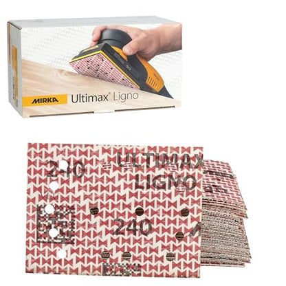 Mirka Ultimax Ligno 3x4 in 240 Grit Wood Sanding Sheets Hook & Loop 50 Pack - size: Grit 240