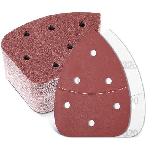 64 Pcs Mouse Sander Sandpaper Detail Sanding Pads,with Cut Line - style: with cut line