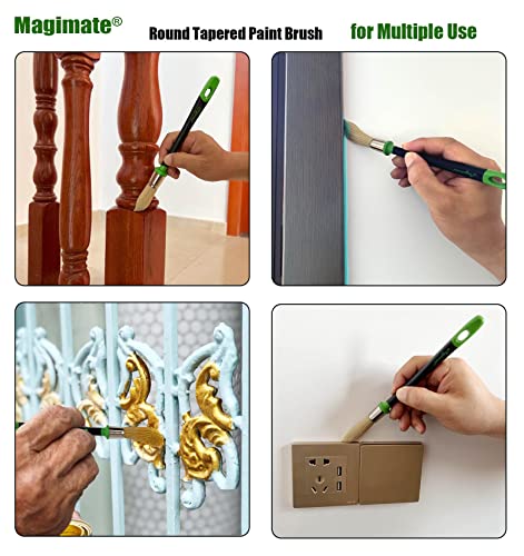 Magimate Tapered Trim Brush Set for Corners, Sash, 0.6 Inch & 1 Inch, 2 Pk - size: 1 inch & 3/5 inch