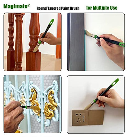 Magimate Tapered Trim Brush Set for Corners, Sash, 0.6 Inch & 1 Inch, 2 Pk - size: 1 inch & 3/5 inch