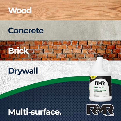 RMR-86 Pro Contractor Grade Mold Stain & Mildew Stain Remover Cleaning Solution, Professional Quality Formula, 1 Gallon - size: 128 Fl Oz (Pack of 1)