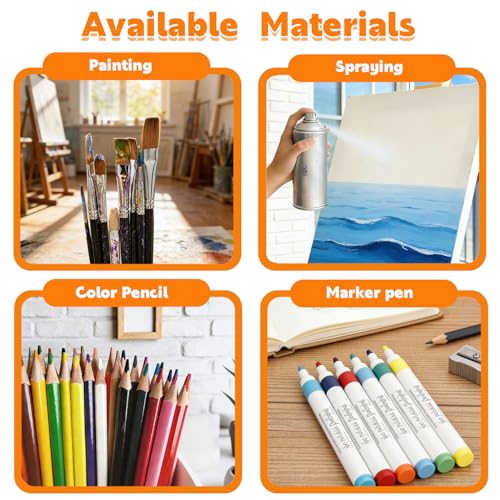 12 Pcs Ocean Creatures Stencils for Painting Reusable Plastic 6×6 Inch Sea Life Stencils Drawing Templates for Crafts DIY Wall Canvas Notebook Knit Card Wood - color: Style G