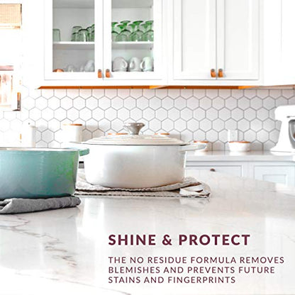 HOPE'S Countertop Restoration Polish, Streak-Free Kitchen Counter Cleaner, No Buildup on Countertops, Quartz, Marble, Corian, Composite, and Granite Polish, 8 Fl Oz, Pack of 12 - style: 8 Fl Oz (Pack of 12)