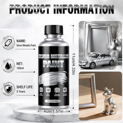 JAOJAO Silver Paint For Metal 100ml Precise Repair Effective Coverage