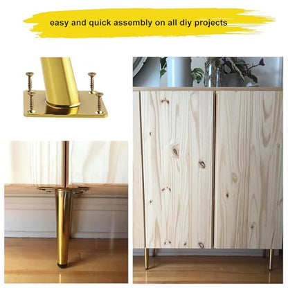 4pcs 9 7/8 inch (25cm) Black & Gold Metal Furniture with Level Feet - color: Black Gold, size: 9 7/8 inch